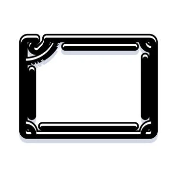 Ornate rectangle border frame with decorative corners Stock Illustration