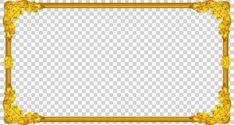 Ornate rectangular frame is floating on transparent background showing baroque Stock Illustration