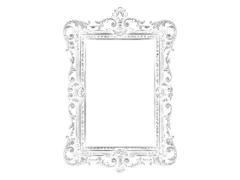 Ornate rectangular frame in halftone dotted style, antique and decorative b.. Stock Illustration