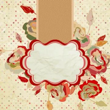 Ornate red frame with polka dot pattern. EPS 8 Illustrazione stock