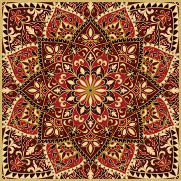 Ornate red pattern. Stock Illustration