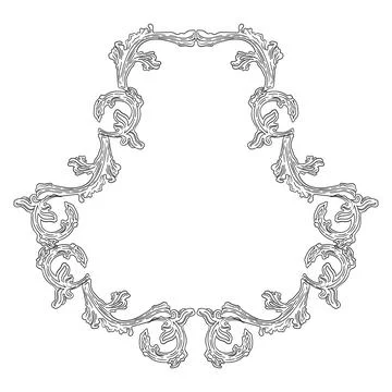 Ornate retro hand drawn frame vector illustration Illustrazione stock