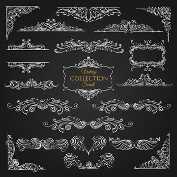 Ornate scroll elements collection Illustrazione stock