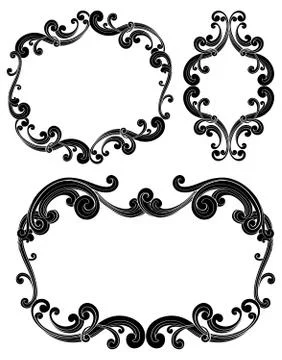 Ornate Scroll Frames Stock Illustration