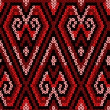 Ornate seamless knitted pattern Illustrazione stock