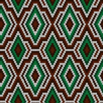 Ornate seamless knitted pattern Stock Illustration