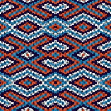 Ornate seamless knitted pattern Stock Illustration