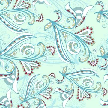 Ornate seamless pattern with abstract flowers. Stockillustratie