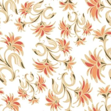 Ornate seamless pattern with abstract flowers. Stockillustratie