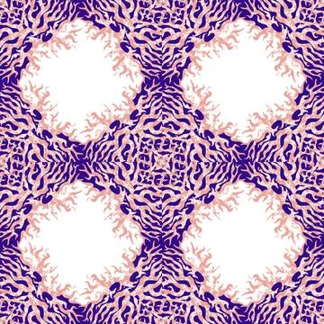 Ornate seamless pattern with abstract form of trendy velvet violet. Stock Illustration