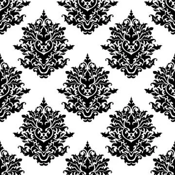 Ornate seamless pattern with  foliate arabesque motifs 스톡 일러스트