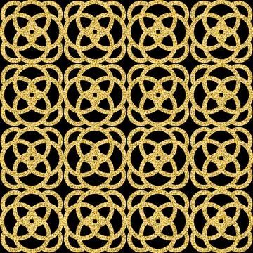 Ornate seamless pattern gold black ornate oriental background, festive shimme Stock Illustration