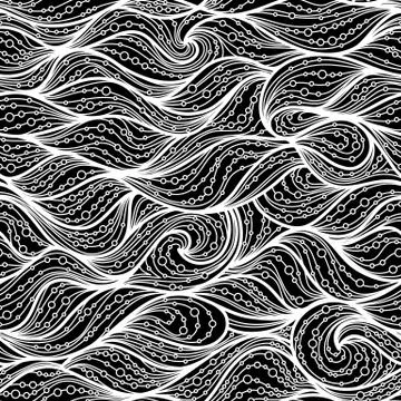 Ornate seamless waves pattern. Illustrazione stock