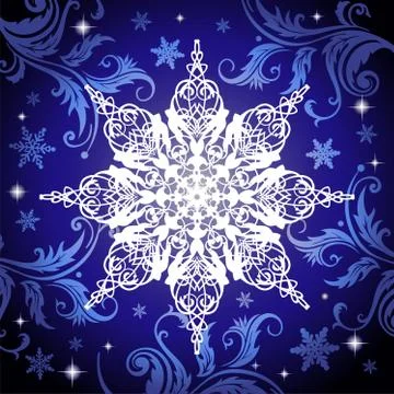 Ornate snowflake Stock Illustration