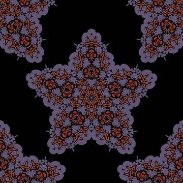 Ornate star seamless pattern with grunge effect Ornate star seamless patte... Stock Photos
