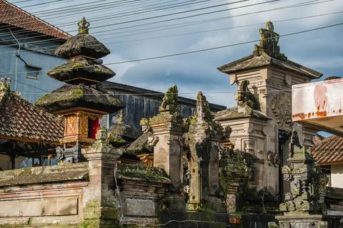 Ornate Stone Temples Under Blue Sky Stock Photos
