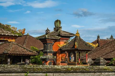 Ornate Stone Temples Under Blue Sky Foto stock
