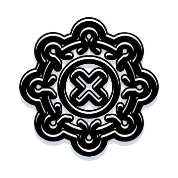 Ornate symmetrical mandala pattern with decorative elements Illustrazione stock