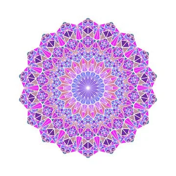 Ornate triangular ornament mandala - round abstract vector design Иллюстрация