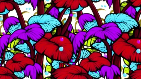 Ornate Tropical Foliage – Diagonal Motion Animation Stock Footage 306403100