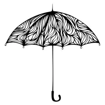 Ornate umbrella. Stock Illustration