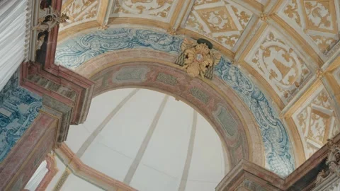 Ornate vaulted ceiling with painted arch in Portugal 動画素材 325770030