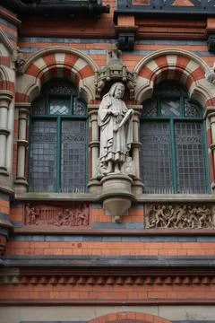 Ornate Victorian Architecture With Stone Statue, Watson Fothergill Building, Stock Photos
