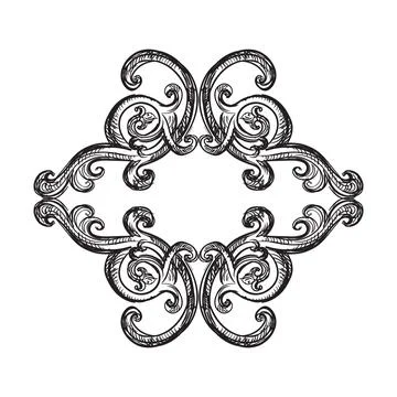 Ornate vintage decorative element vector illustration Illustrazione stock