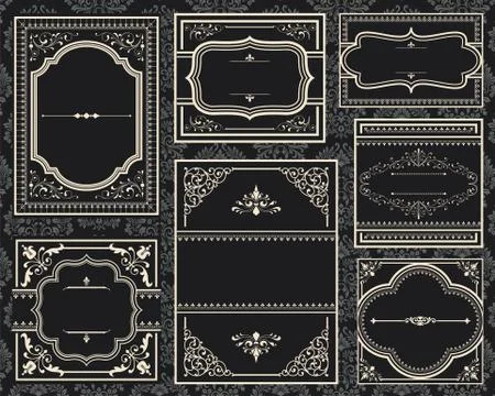 Ornate Vintage Frames Stock Illustration