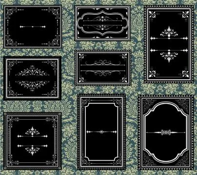Ornate Vintage Frames Stock Illustration