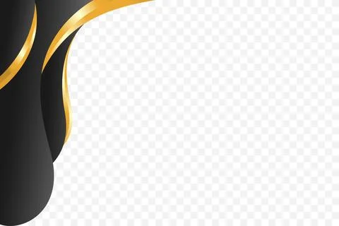 Ornate wavy vector background in Black and gold for elegant header and foot.. Stock Illustration