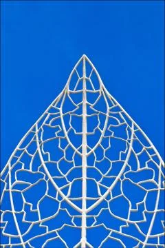 Ornate white trellis pattern Stock Photos