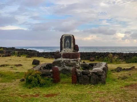 Orongo, the relevance of Easter Island. Stock Photos