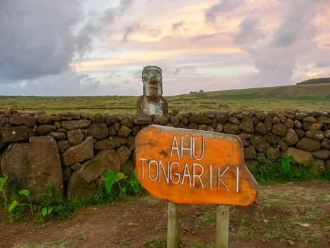 Orongo, the relevance of Easter Island. Stock Photos