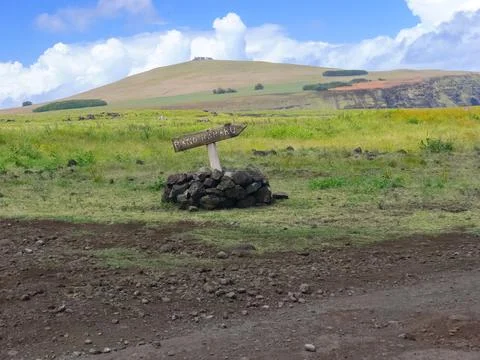 Orongo, the relevance of Easter Island. Stock Photos