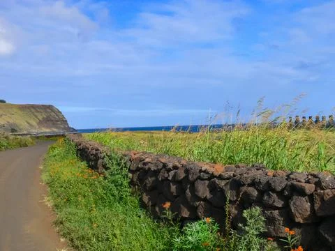 Orongo, the relevance of Easter Island. Stock Photos