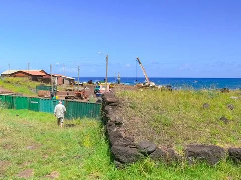 Orongo, the relevance of Easter Island. Stock Photos