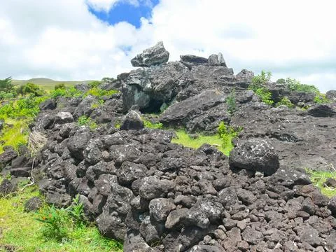 Orongo, the relevance of Easter Island. Stock Photos