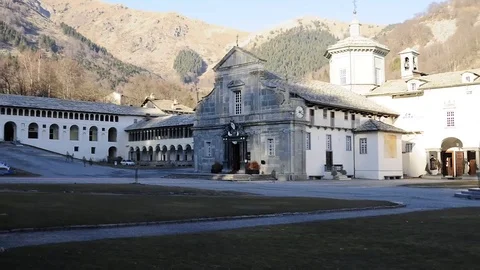 Oropa Sanctuary Vecchia Basilica Stock Footage