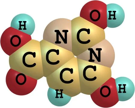 Orotic acid molecular structure isolated on white Stock Illustration