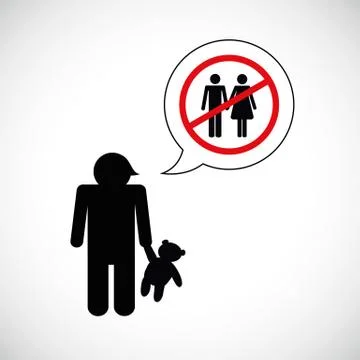 Orphan boy is thinking about his parents Stock Illustration