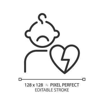 Orphan pixel perfect linear icon イラスト素材