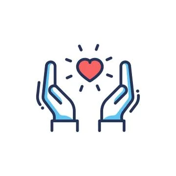 Orphans Help - modern vector line design icon. Stock Illustration