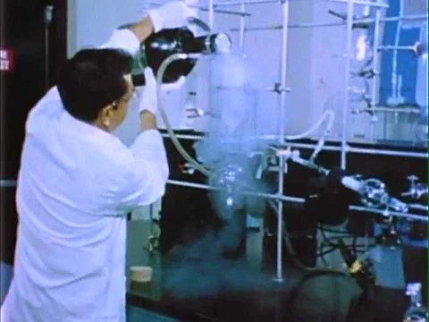 Orson Welles narrates scientists' experiments to test the ability of organisms Stock Footage 74974462