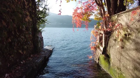 Orta San Giulio during fall season. Province of Novara, Piedmont, Italy. 스톡 동영상 262964501