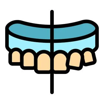 Orthodontic treatment using a removable retainer is improving alignment of cr Stock Illustration