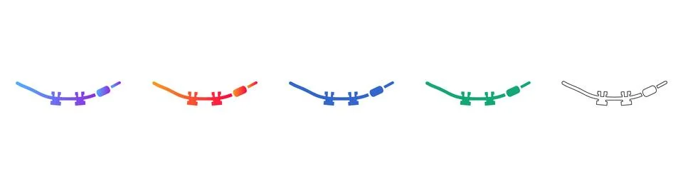 Orthodontic Wire and Bracket Component Set Stock Illustration