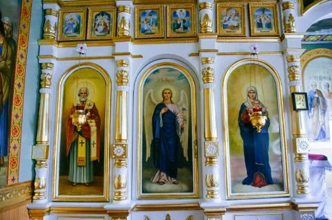 Orthodox baptism in the church 写真素材