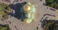 Orthodox Cathedral In Bulgarian Capital Sofia Aerial 4K Top View Stock Footage