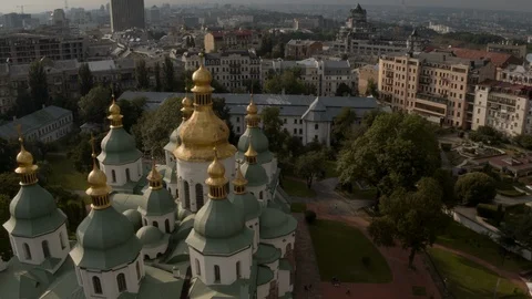 Orthodox Cathedral in the city Stock Footage 99338602